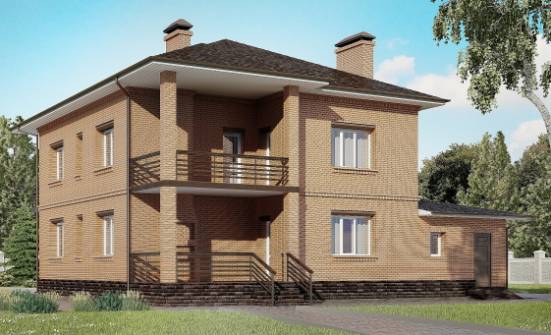 245-003-Л Проект двухэтажного дома и гаражом, уютный загородный дом из кирпича | Проекты домов от House Expert