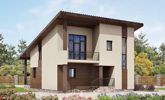 140-005-Л Проект двухэтажного дома мансардный этаж, доступный загородный дом из бризолита | Проекты домов от House Expert