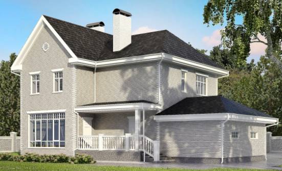 190-001-Л Проект двухэтажного дома, гараж, красивый дом из кирпича | Проекты домов от House Expert