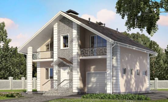 150-002-П Проект двухэтажного дома с мансардным этажом и гаражом, экономичный загородный дом из арболита | Проекты домов от House Expert