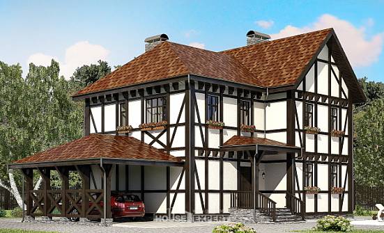 180-004-Л Проект двухэтажного дома с мансардой, гараж, скромный дом из кирпича | Проекты домов от House Expert