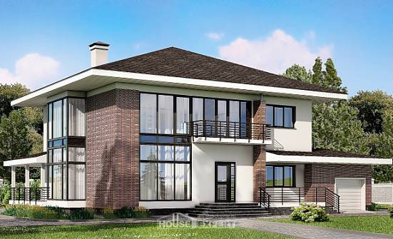 275-002-П Проект двухэтажного дома, гараж, огромный загородный дом из кирпича | Проекты домов от House Expert