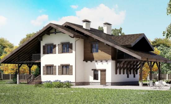 270-001-Л Проект двухэтажного дома мансардный этаж и гаражом, уютный дом из кирпича | Проекты домов от House Expert