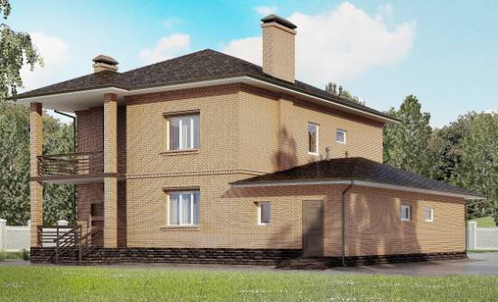 245-003-Л Проект двухэтажного дома и гаражом, уютный загородный дом из кирпича | Проекты домов от House Expert