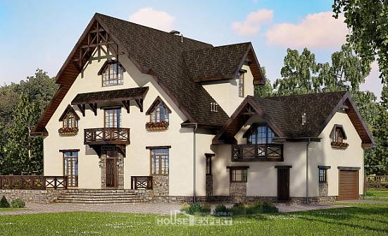 435-002-П Проект трехэтажного дома с мансардным этажом, гараж, красивый домик из бризолита | Проекты домов от House Expert