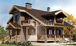 150-004-П Проект двухэтажного дома с мансардным этажом, красивый загородный дом из арболита, House Expert