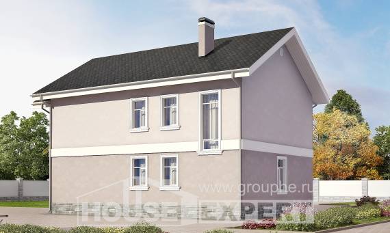 170-008-П Проект двухэтажного дома, бюджетный загородный дом из пеноблока, House Expert