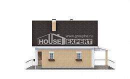 130-004-П Проект двухэтажного дома с мансардным этажом, простой загородный дом из арболита, House Expert