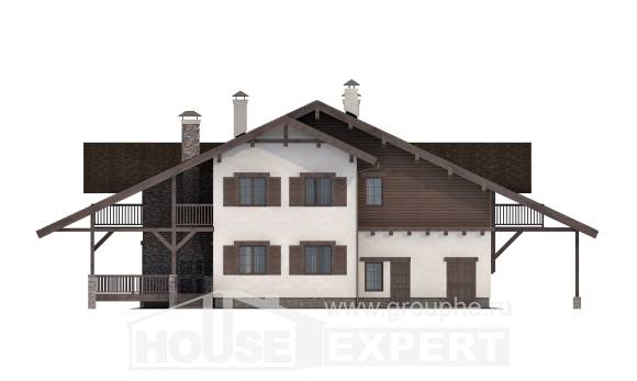 320-001-П Проект двухэтажного дома с мансардным этажом и гаражом, современный коттедж из кирпича, House Expert