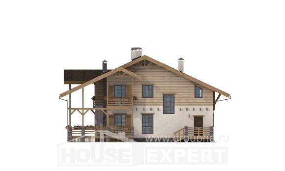 260-001-Л Проект двухэтажного дома с мансардой, большой домик из кирпича, House Expert