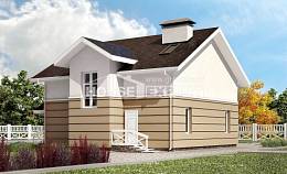 155-009-П Проект двухэтажного дома с мансардой, бюджетный коттедж из арболита, House Expert