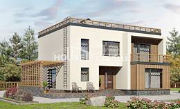 215-002-Л Проект двухэтажного дома, просторный дом из твинблока, House Expert