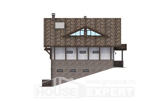 305-002-П Проект трехэтажного дома с мансардой, огромный коттедж из кирпича, House Expert