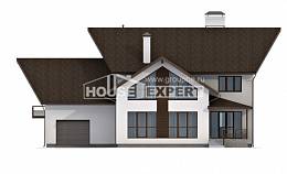 300-002-П Проект двухэтажного дома с мансардным этажом, гараж, уютный домик из арболита, House Expert