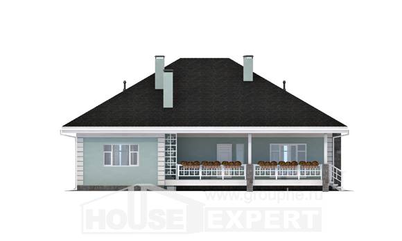 135-003-Л Проект одноэтажного дома, недорогой загородный дом из поризованных блоков, House Expert