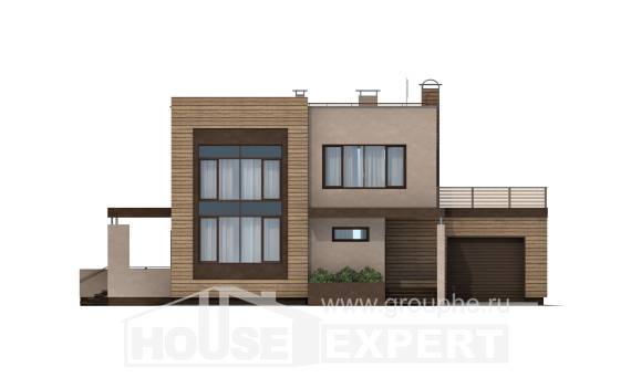 220-003-Л Проект двухэтажного дома, гараж, современный коттедж из бризолита, House Expert