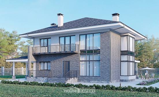 250-004-Л Проект двухэтажного дома, большой домик из арболита | Проекты домов от House Expert