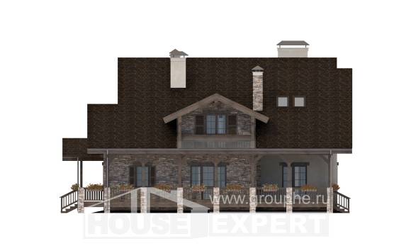 340-003-П Проект двухэтажного дома мансардный этаж и гаражом, уютный загородный дом из кирпича, House Expert