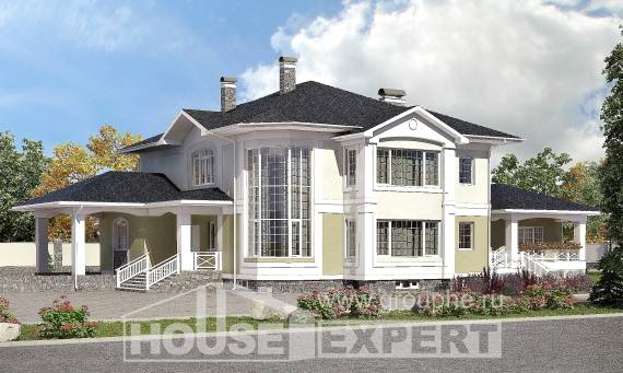 620-001-Л Проект трехэтажного дома и гаражом, большой загородный дом из блока, House Expert