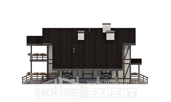 250-002-Л Проект двухэтажного дома с мансардным этажом, гараж, уютный дом из кирпича, House Expert