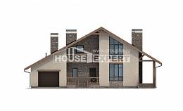 265-001-Л Проект двухэтажного дома мансардой и гаражом, просторный загородный дом из арболита, House Expert
