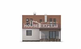 120-004-Л Проект двухэтажного дома мансардой, экономичный коттедж из газобетона, House Expert