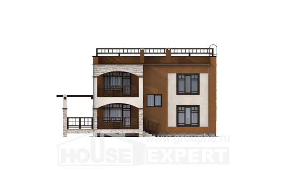 150-010-Л Проект двухэтажного дома, скромный загородный дом из кирпича, House Expert
