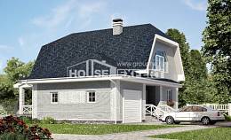 160-006-Л Проект двухэтажного дома с мансардой, гараж, бюджетный загородный дом из блока, House Expert
