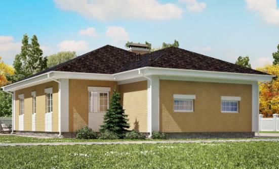 130-002-Л Проект одноэтажного дома, гараж, небольшой загородный дом из газосиликатных блоков, House Expert