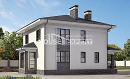 155-011-П Проект двухэтажного дома, бюджетный загородный дом из керамзитобетонных блоков, House Expert