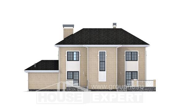 180-006-П Проект двухэтажного дома и гаражом, простой домик из кирпича, House Expert