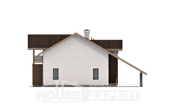 155-010-Л Проект двухэтажного дома мансардный этаж, гараж, скромный дом из бризолита, House Expert
