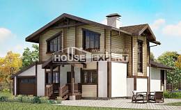 190-004-П Проект двухэтажного дома с мансардой и гаражом, простой домик из газосиликатных блоков из дерева, House Expert