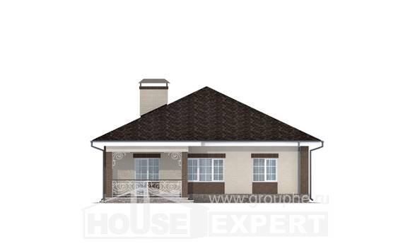 100-004-Л Проект одноэтажного дома, небольшой дом из газобетона, House Expert