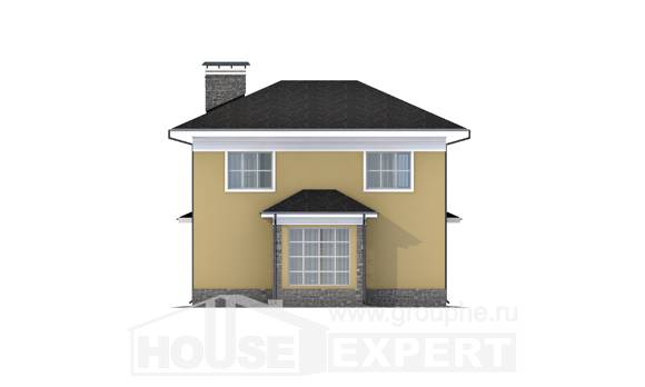 155-011-Л Проект двухэтажного дома, классический домик из бризолита, House Expert