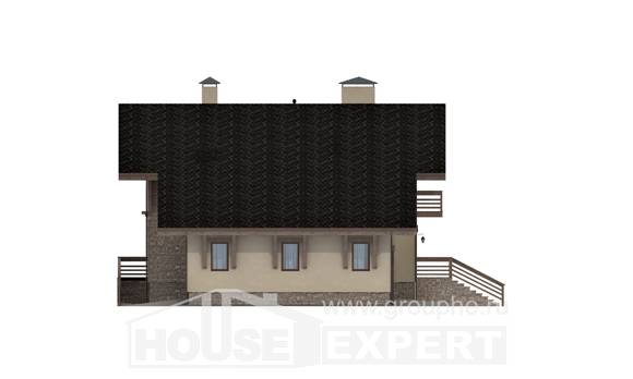 420-001-Л Проект трехэтажного дома мансардой и гаражом, уютный коттедж из кирпича, House Expert