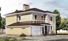 220-006-Л Проект двухэтажного дома и гаражом, классический коттедж из блока, House Expert
