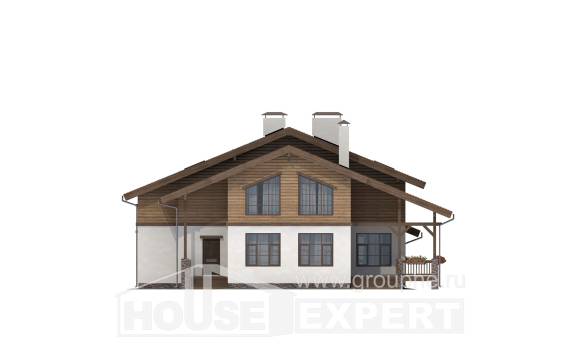 210-006-П Проект двухэтажного дома мансардный этаж, классический домик из кирпича, House Expert