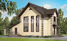 160-004-П Проект двухэтажного дома с мансардой, гараж, доступный загородный дом из арболита, House Expert