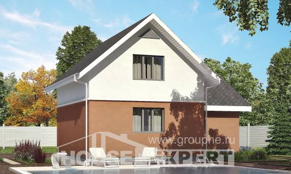 120-002-Л Проект двухэтажного дома мансардный этаж и гаражом, классический дом из теплоблока, House Expert