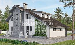 180-017-Л Проект двухэтажного дома с мансардным этажом, гараж, уютный загородный дом из пеноблока, House Expert