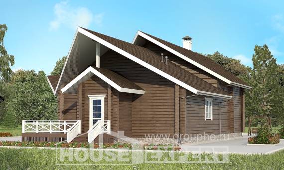 210-002-Л Проект двухэтажного дома мансардный этаж, уютный дом из дерева, House Expert
