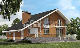 190-006-П Проект двухэтажного дома мансардой, гараж, уютный дом из газосиликатных блоков, House Expert