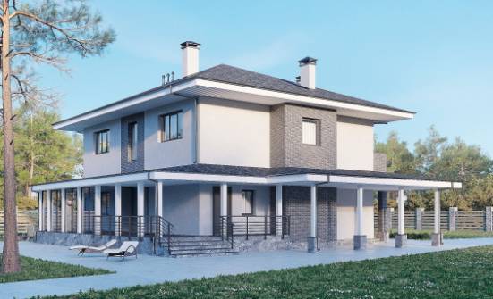 250-004-Л Проект двухэтажного дома, огромный домик из газосиликатных блоков, House Expert