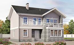 170-008-П Проект двухэтажного дома, небольшой домик из бризолита, House Expert