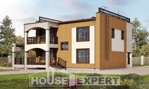 150-010-Л Проект двухэтажного дома, недорогой загородный дом из кирпича, House Expert