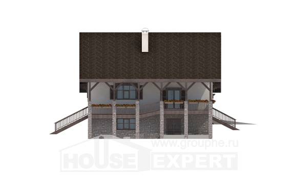 300-003-П Проект трехэтажного дома с мансардой и гаражом, большой домик из кирпича, House Expert