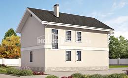 170-008-Л Проект двухэтажного дома, красивый коттедж из бризолита, House Expert