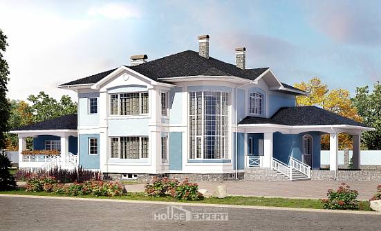 620-001-П Проект трехэтажного дома и гаражом, классический домик из бризолита, House Expert