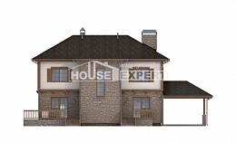 155-006-Л Проект двухэтажного дома, гараж, бюджетный дом из твинблока, House Expert